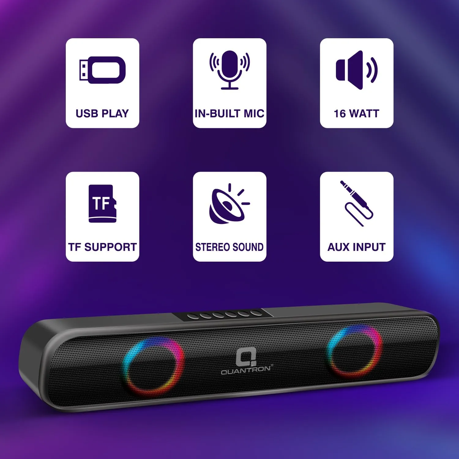 Quantron Bluetooth Soundbar Speaker QWS-1217 White 16w view 4